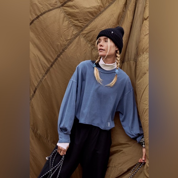 Free People Tops - NEW FP MOVEMENT Inspire Layer in Misty blue New free people